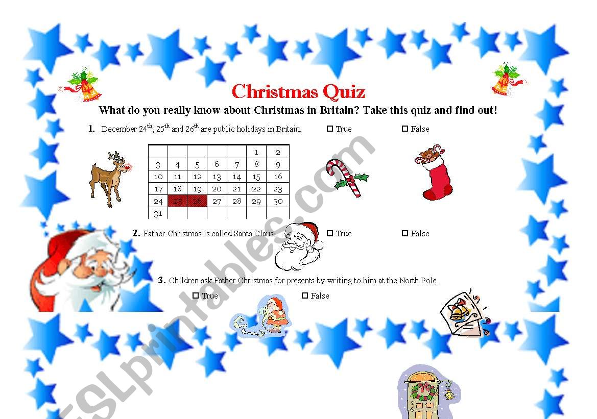 Christmas Quiz worksheet