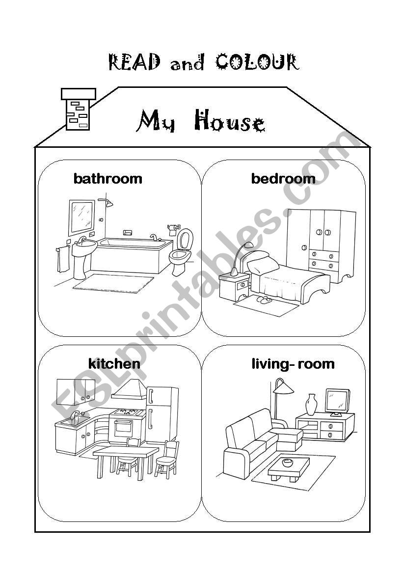 MY HOUSE - ESL worksheet by Mara69