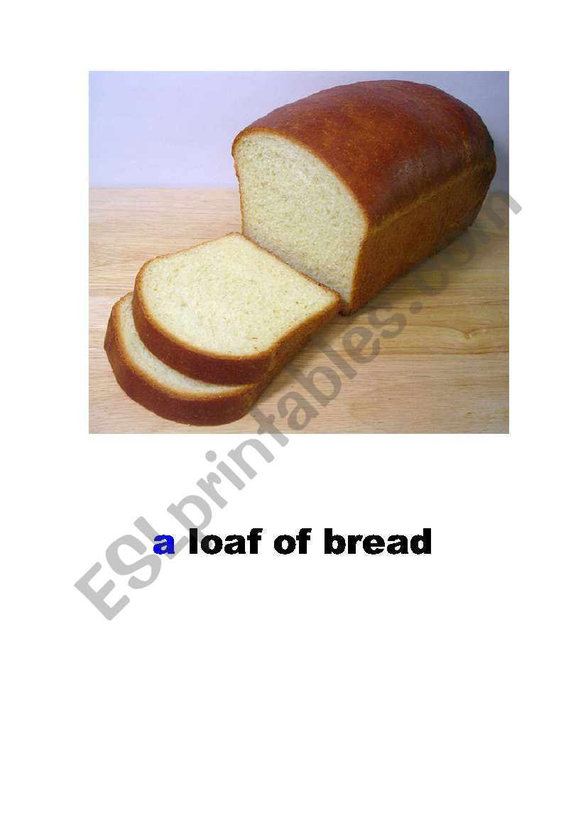 food-bread worksheet