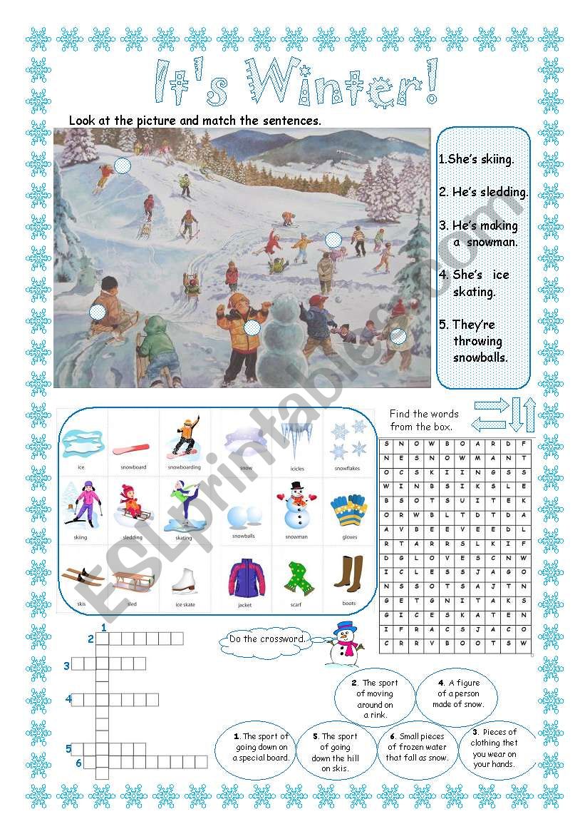 It´s Winter! - ESL worksheet by monika.79