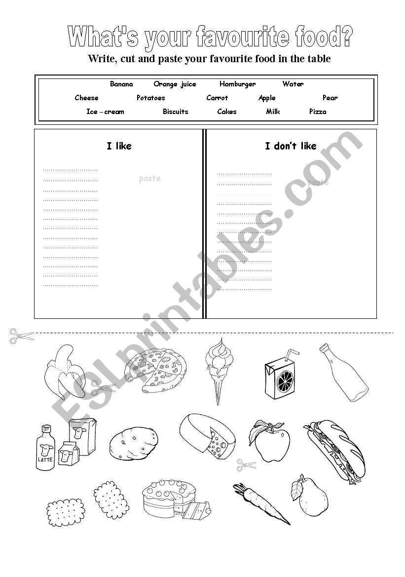 what´s your favourite food? - ESL worksheet by Mara69