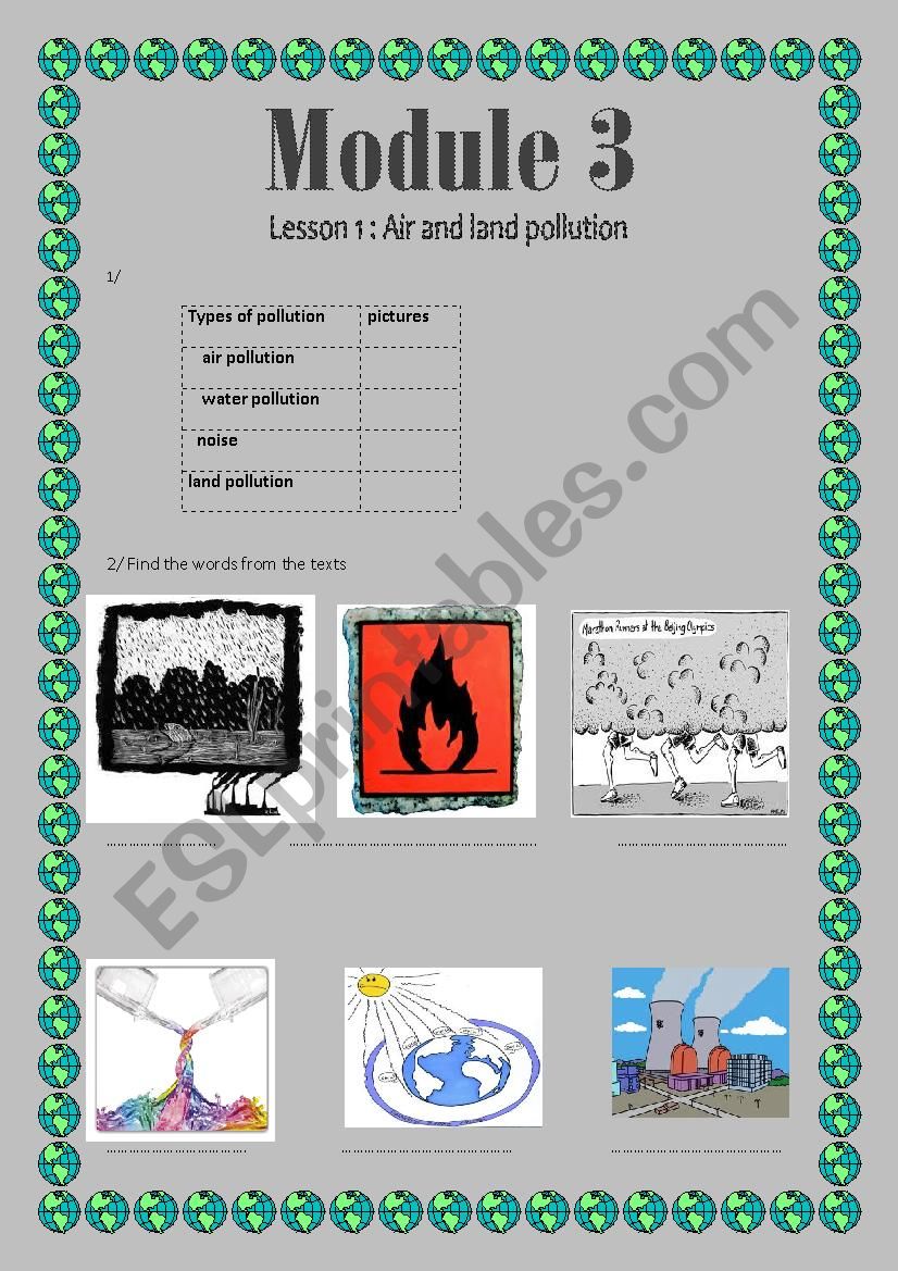 a lesson worksheet