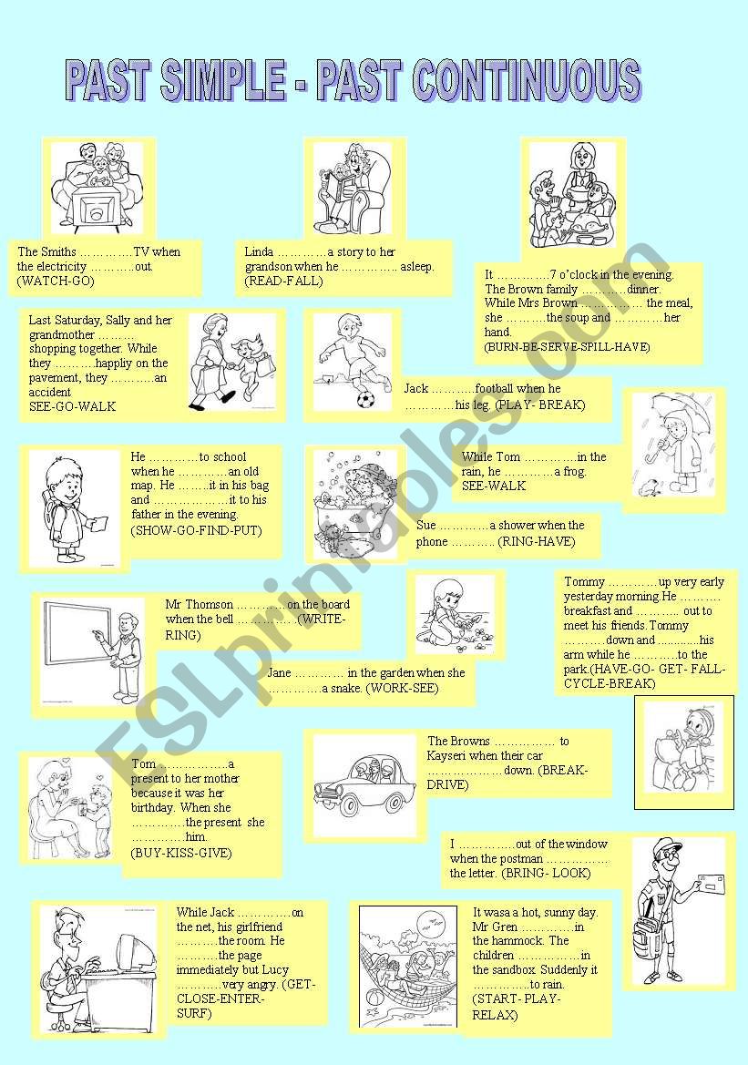 PAST SIMPLE-PAST CONTINUOUS - ESL worksheet by nazlialtuncu