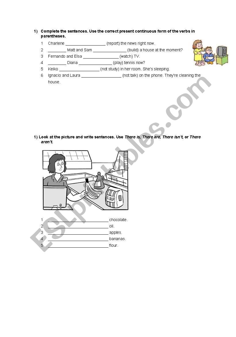 Present continuous worksheet