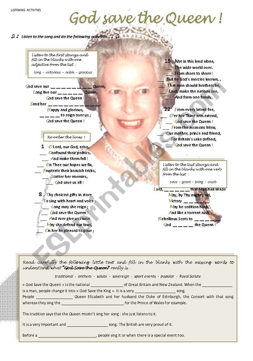 God Save the Queen - ESL worksheet by kate_scones