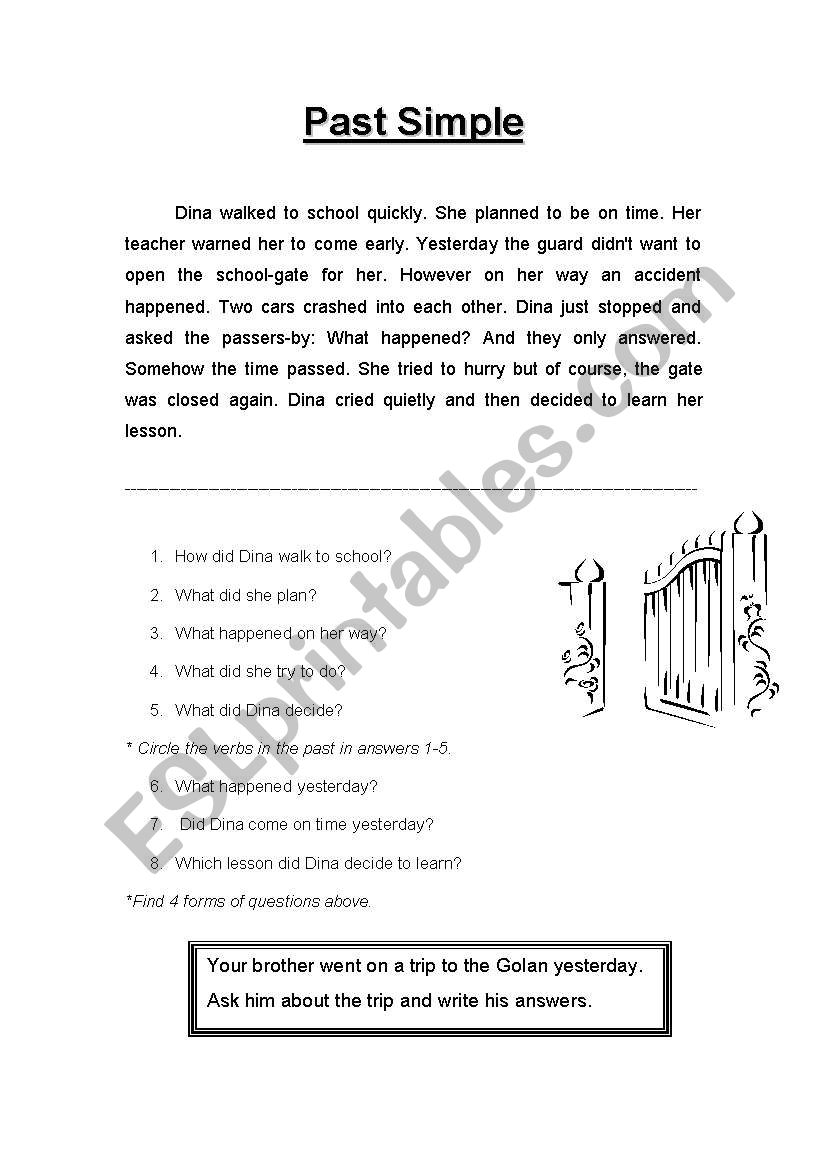 the past tense worksheet