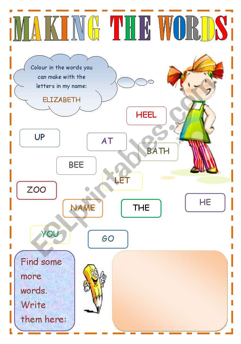 make the words worksheet