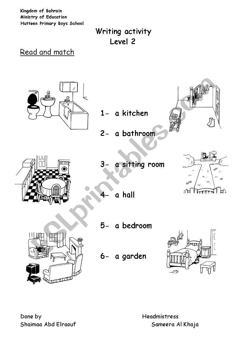 room in the house - ESL worksheet by tamer fawzy