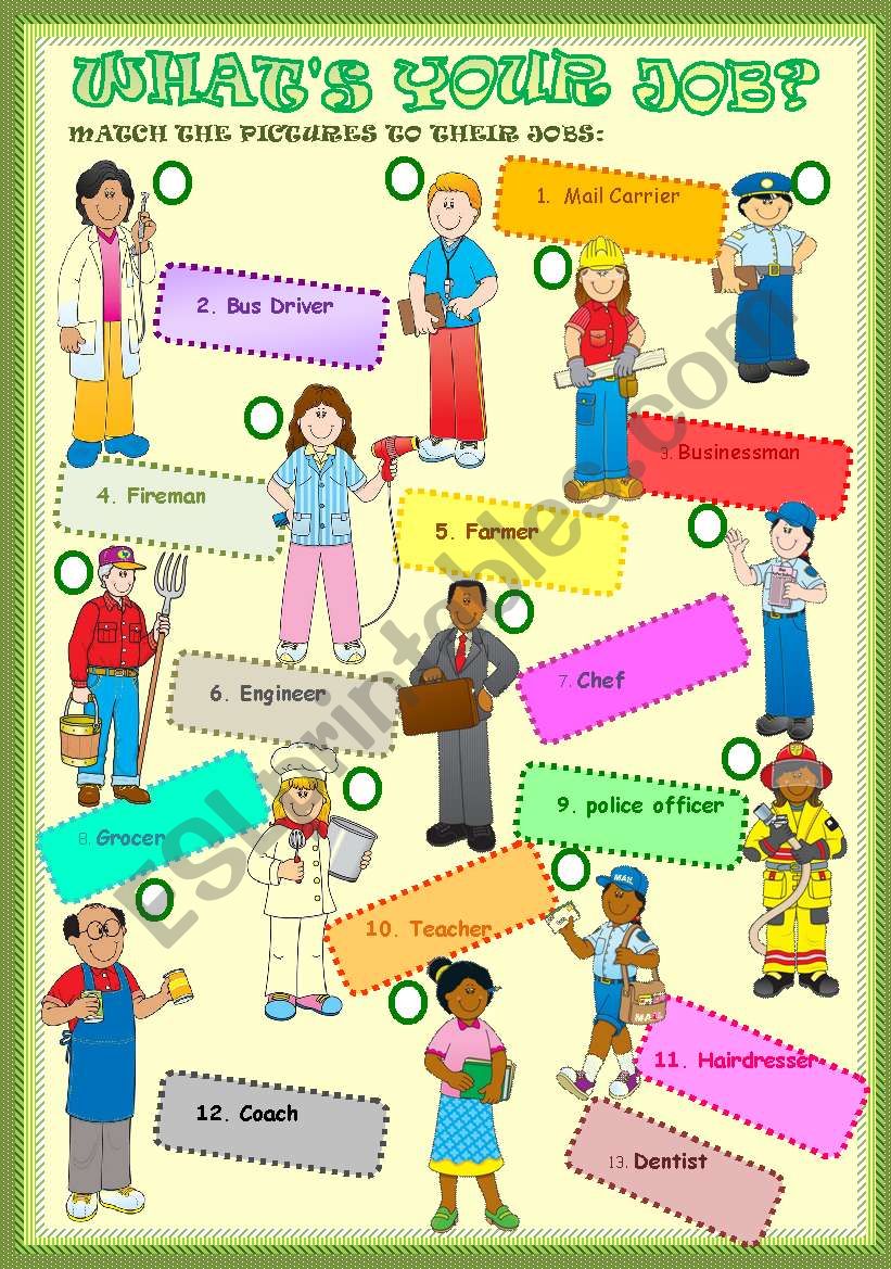 WHAT´S YOUR JOB? - ESL worksheet by ALI ALI