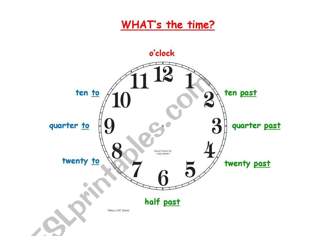 Telling the time worksheet