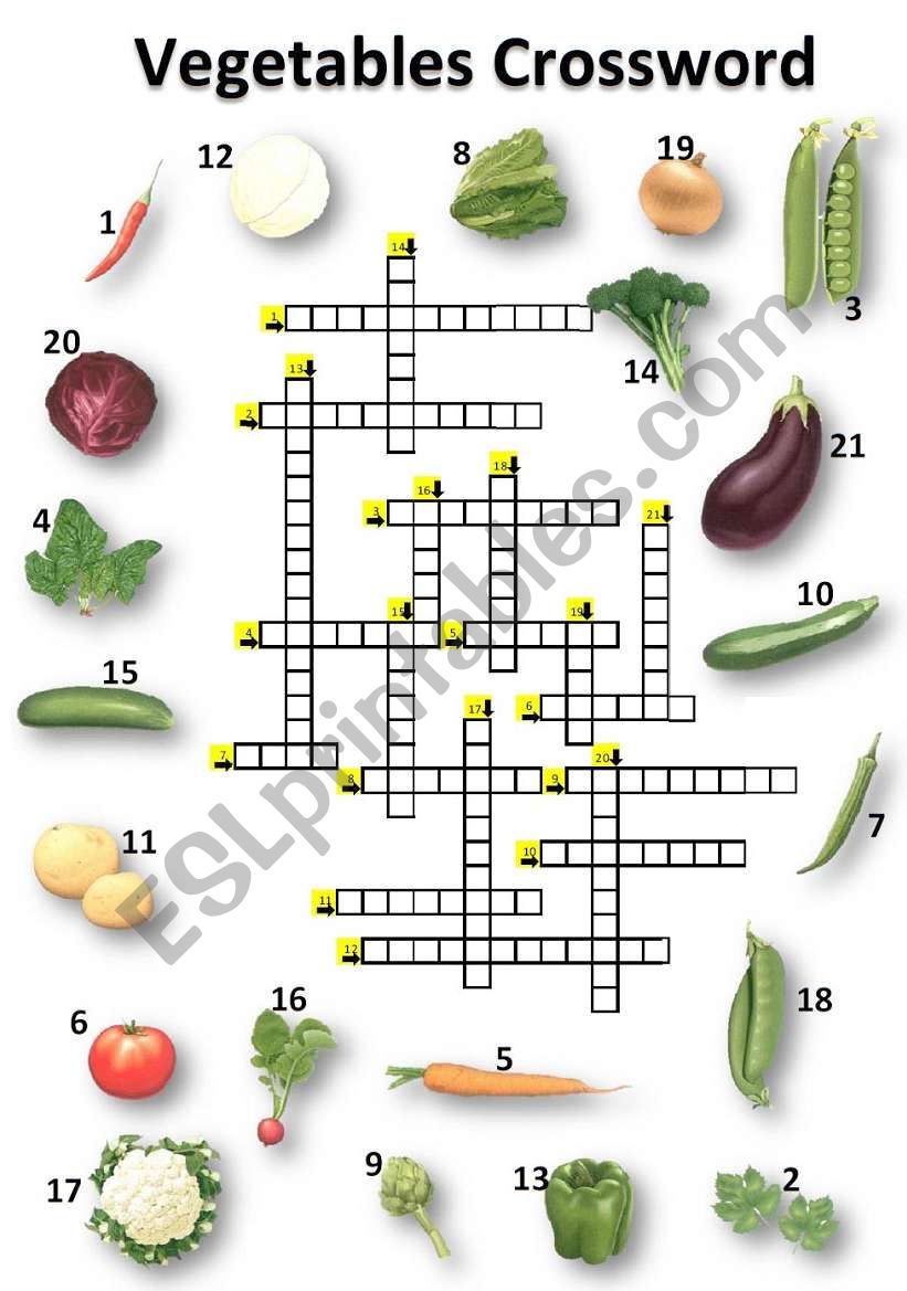 Vegetables worksheet