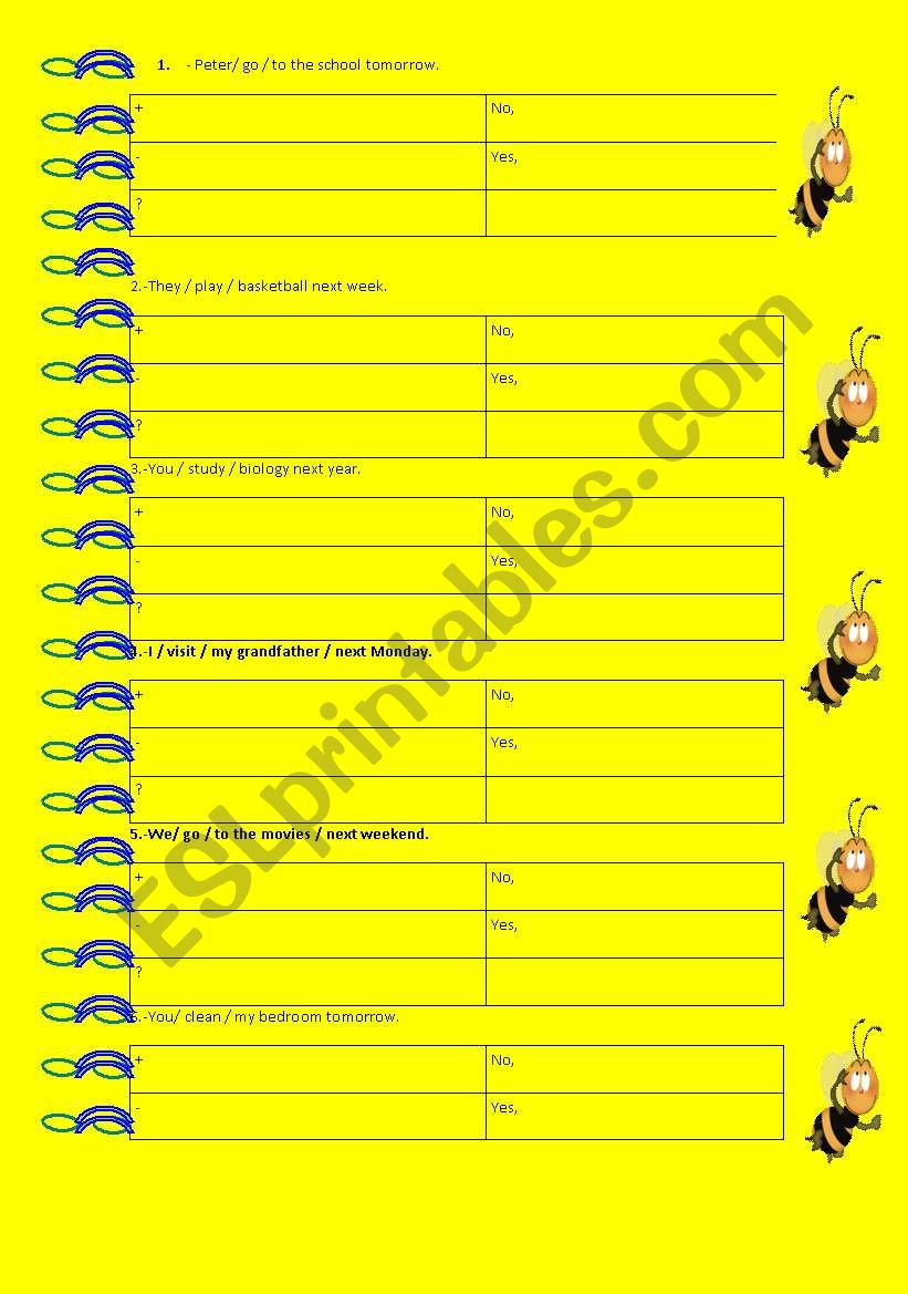 Will future tense  worksheet