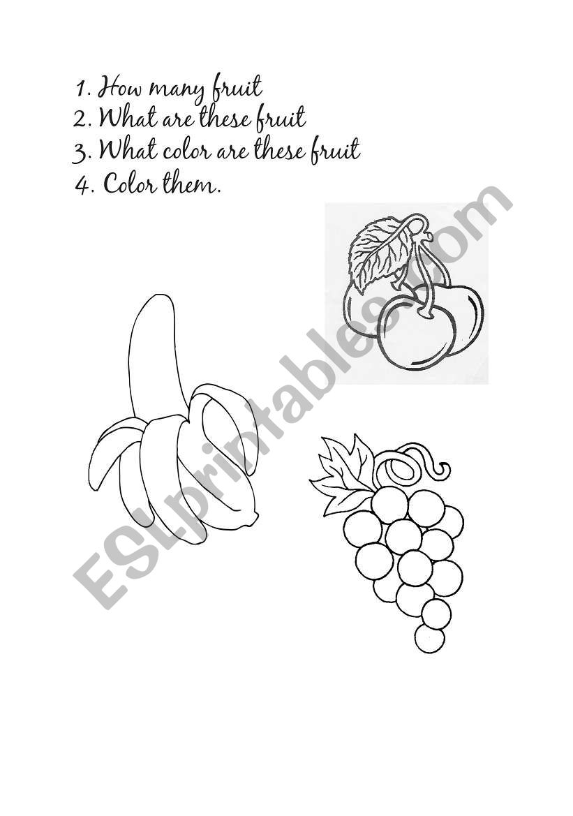 123 Fruit exercise. worksheet