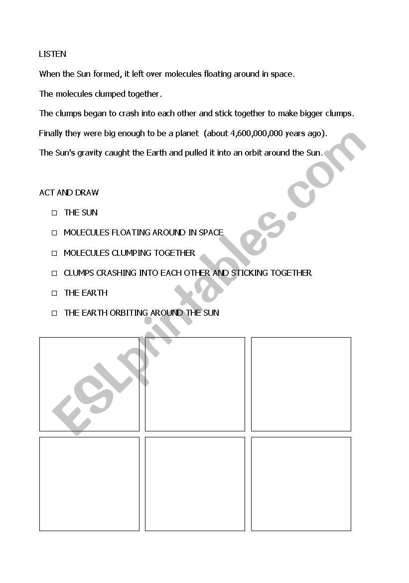 history of earth worksheet