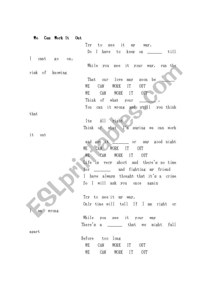 Robs Beatles Songs - Listening Comprehension