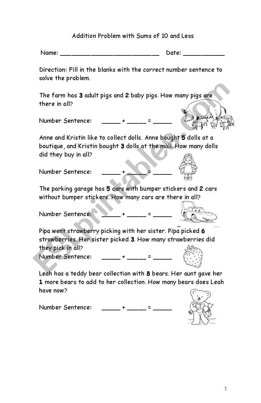 Problem Solving worksheet