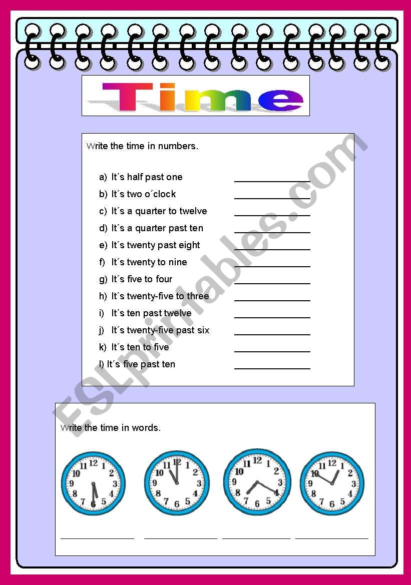 time worksheet