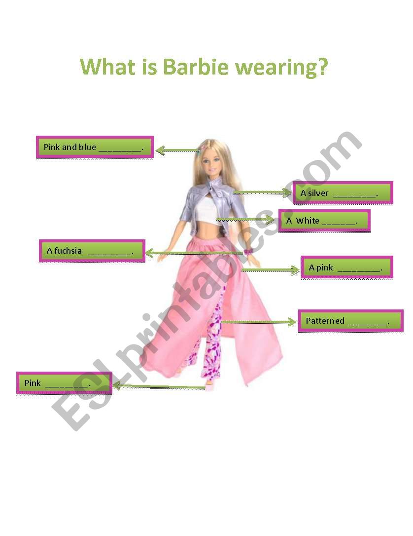 What is Barbie wearing? worksheet
