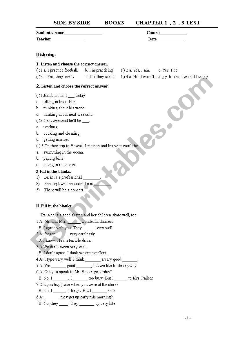 past tense and future tense test