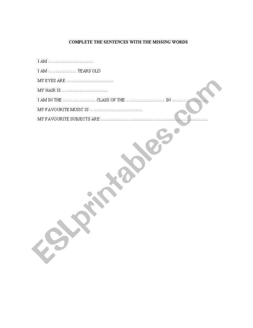 Introducin oneself worksheet