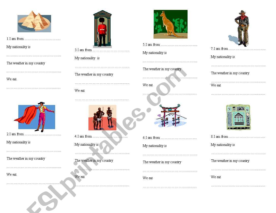 nationalities worksheet