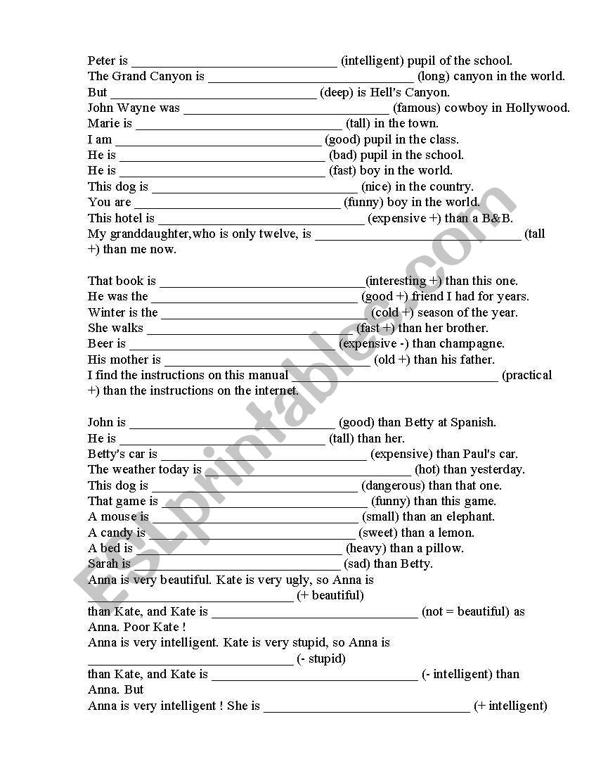 English test worksheet