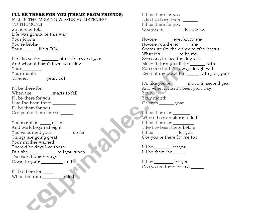 friends-song-fill-in-the-missing-words-esl-worksheet-by-mirjana-rodic