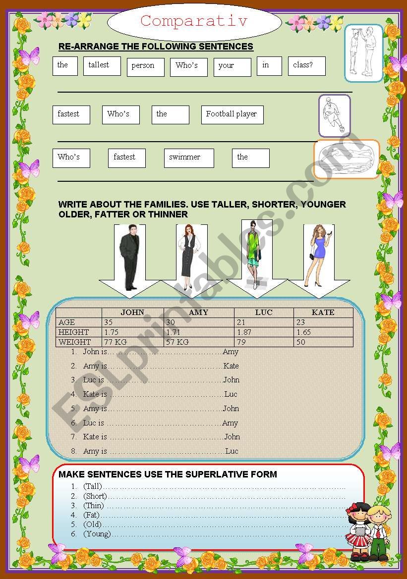 Comparatives worksheet