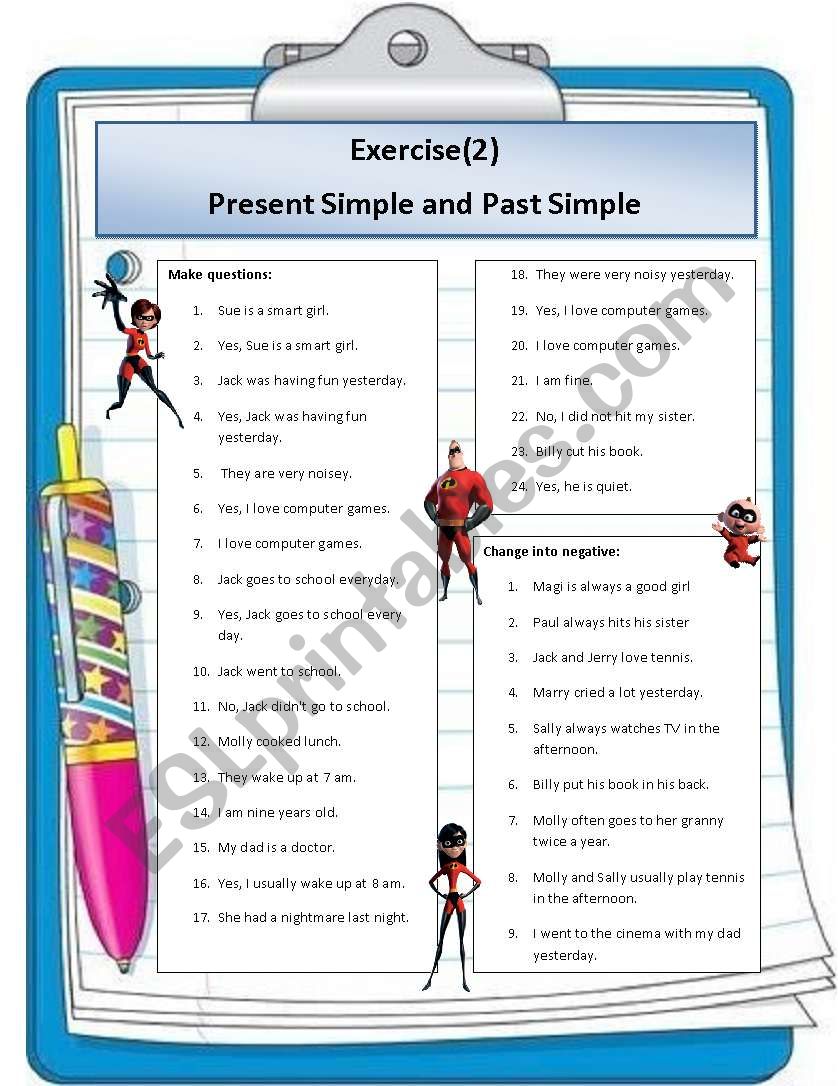 Present Simple And Past Simple Exercises