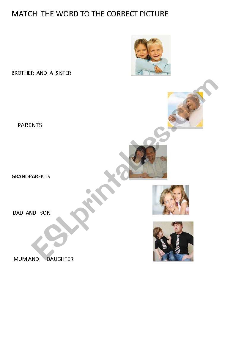 FAMILY WORDS worksheet