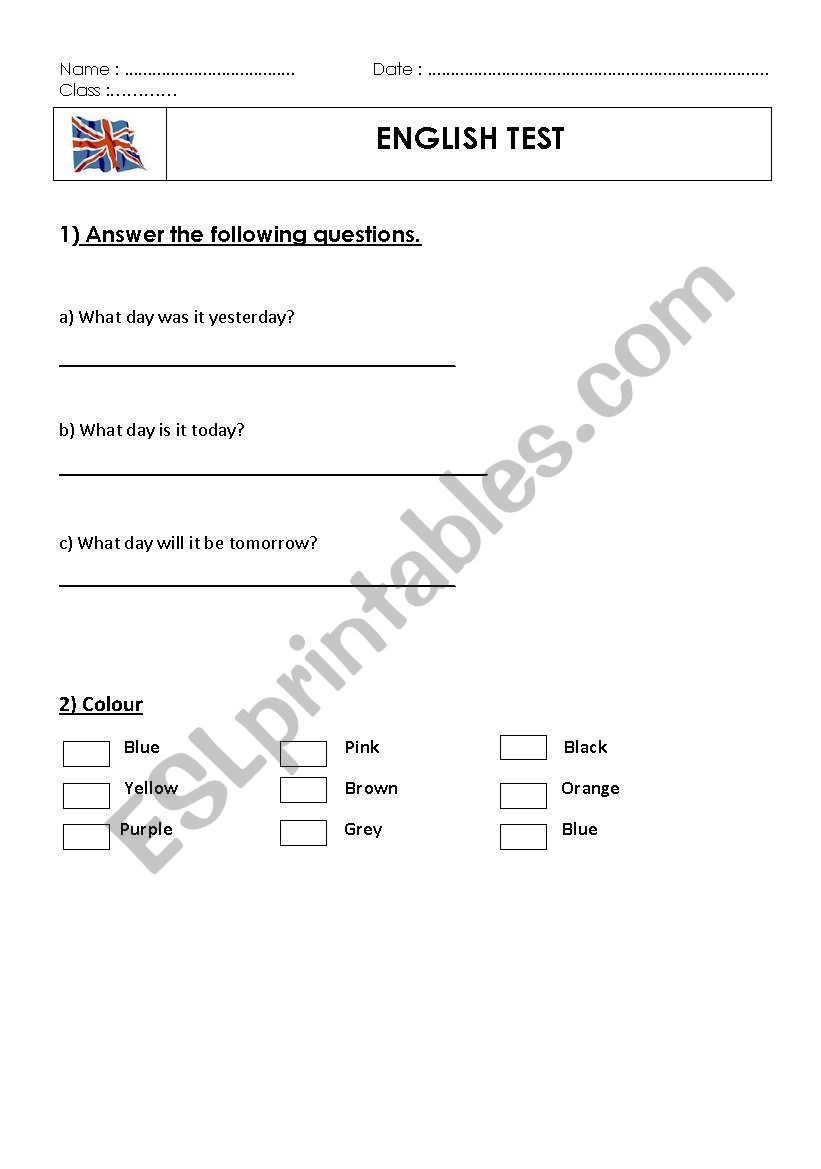 Revision worksheet