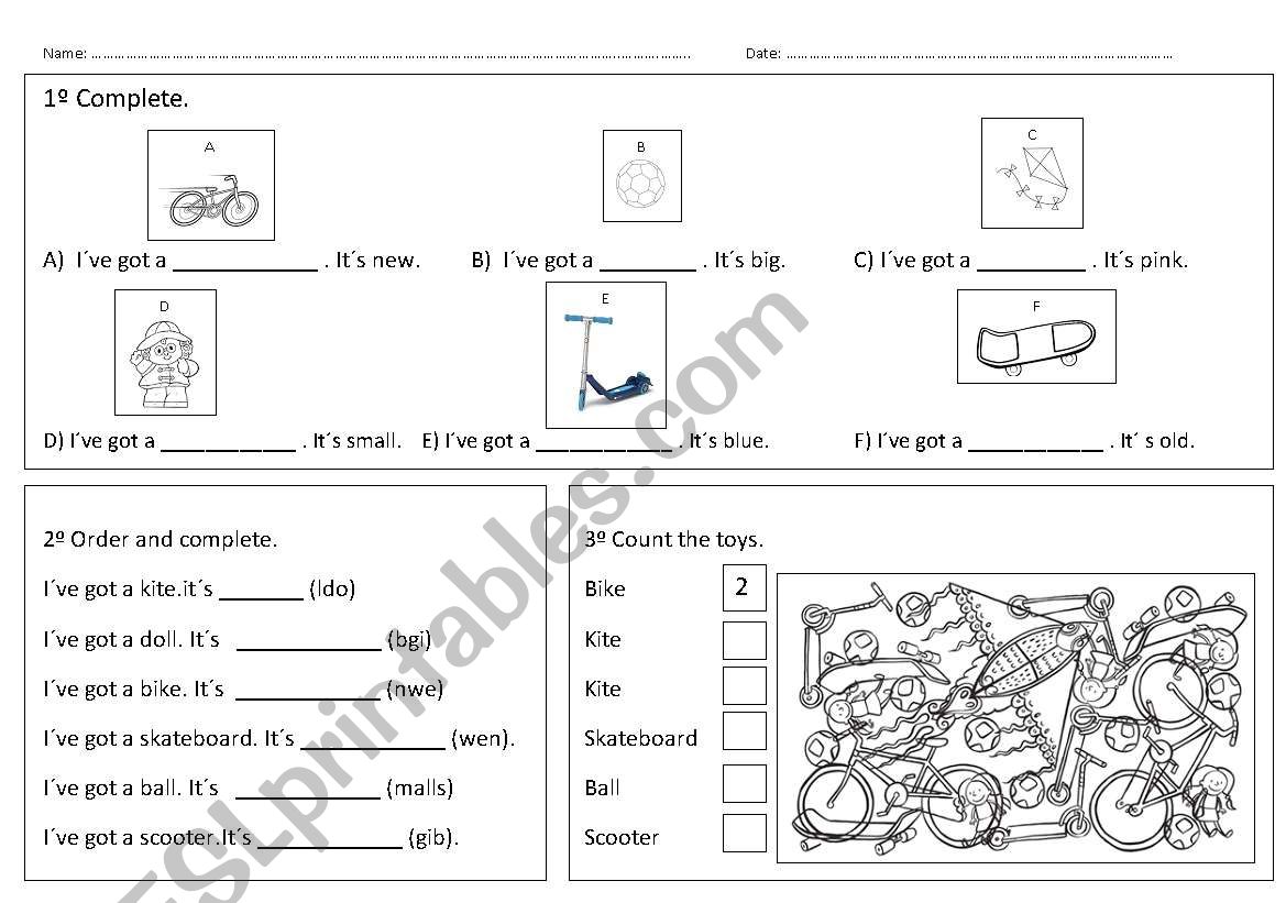 Toys worksheet