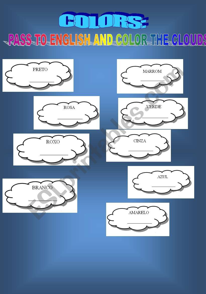 COLORS worksheet