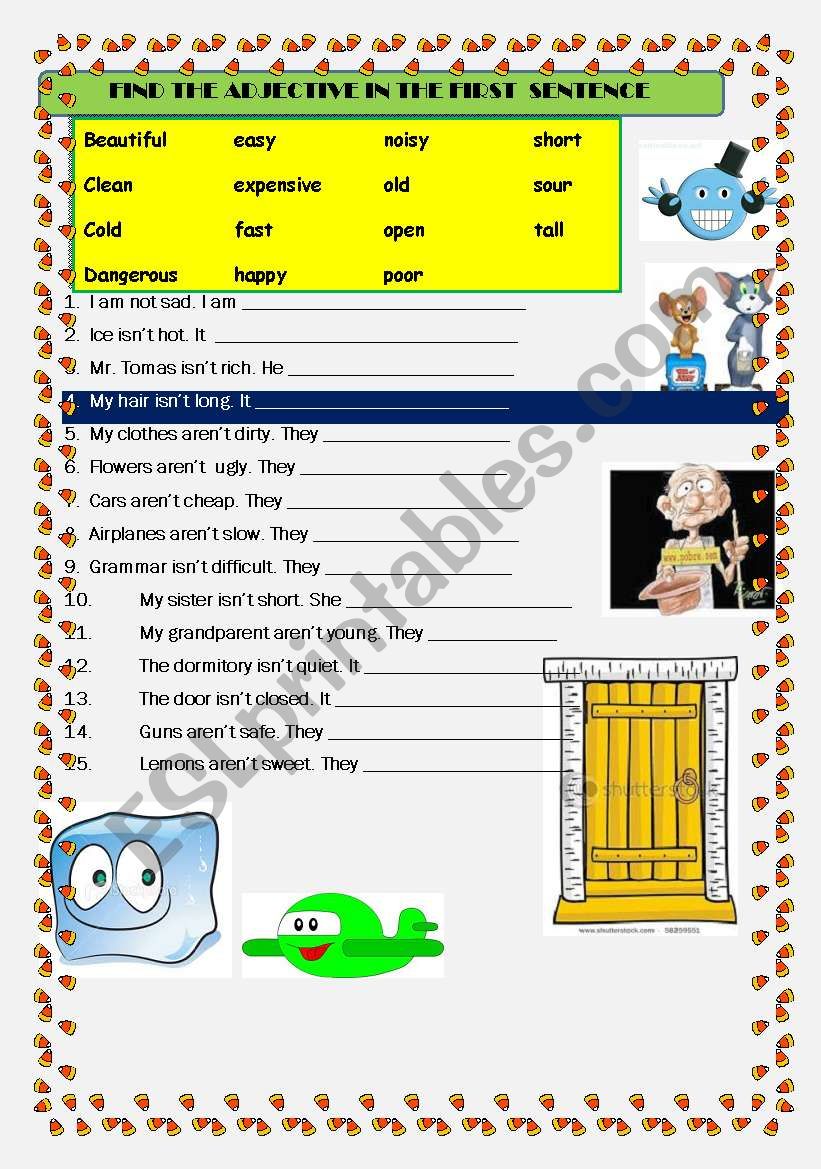 adjective worksheet