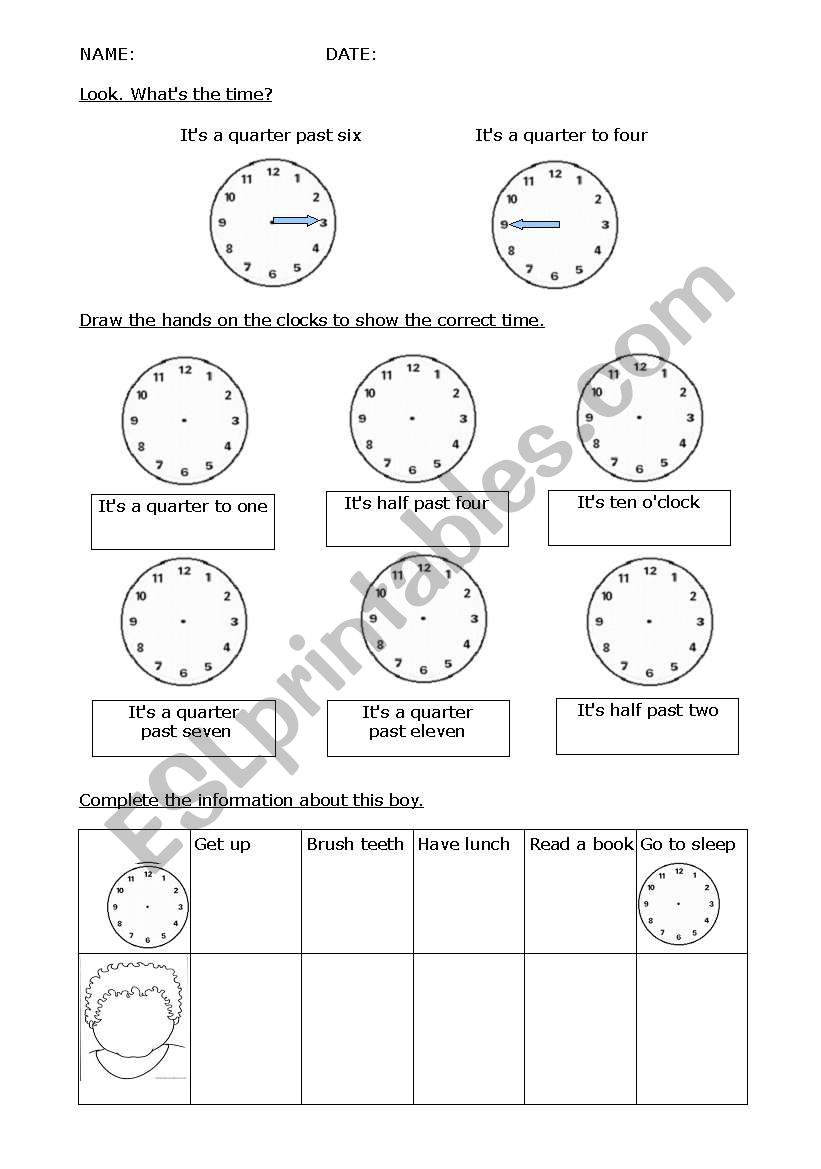 Whats the time? worksheet