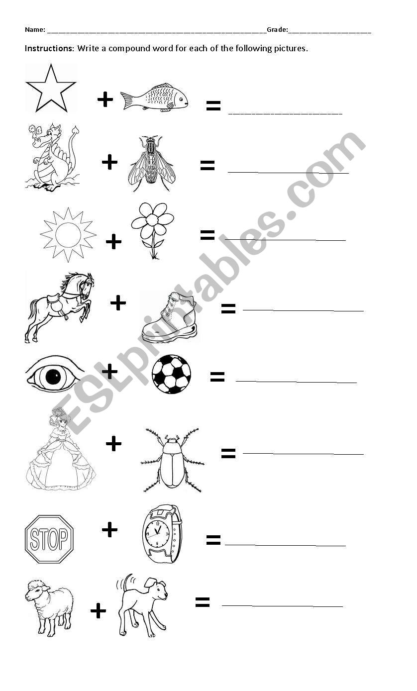 FORMING COMPOUND WORDS ESL Worksheet By Kasa13