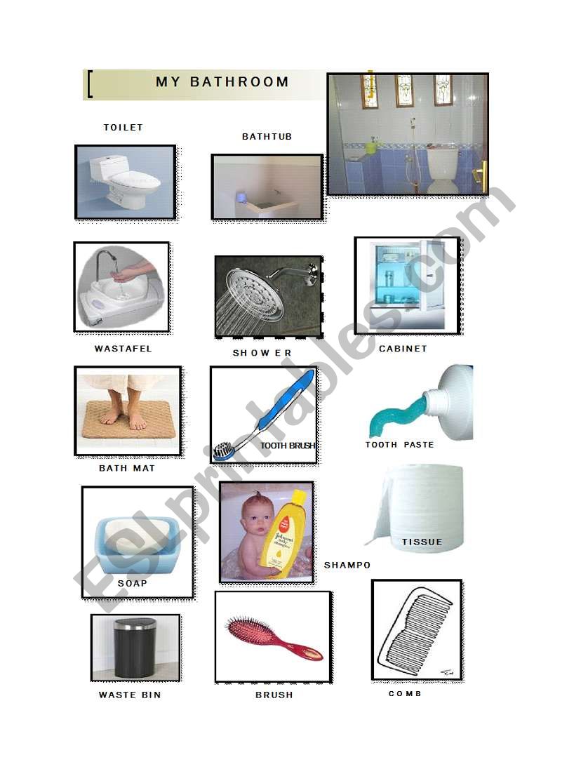 my bathroom worksheet