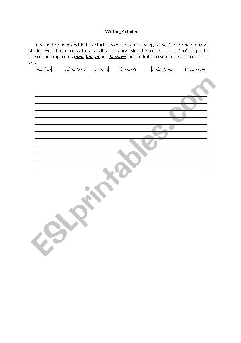 Writing Activity worksheet