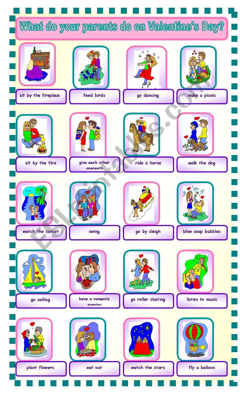 What do your parents do on Valentine´s Day? - ESL worksheet by Krümel