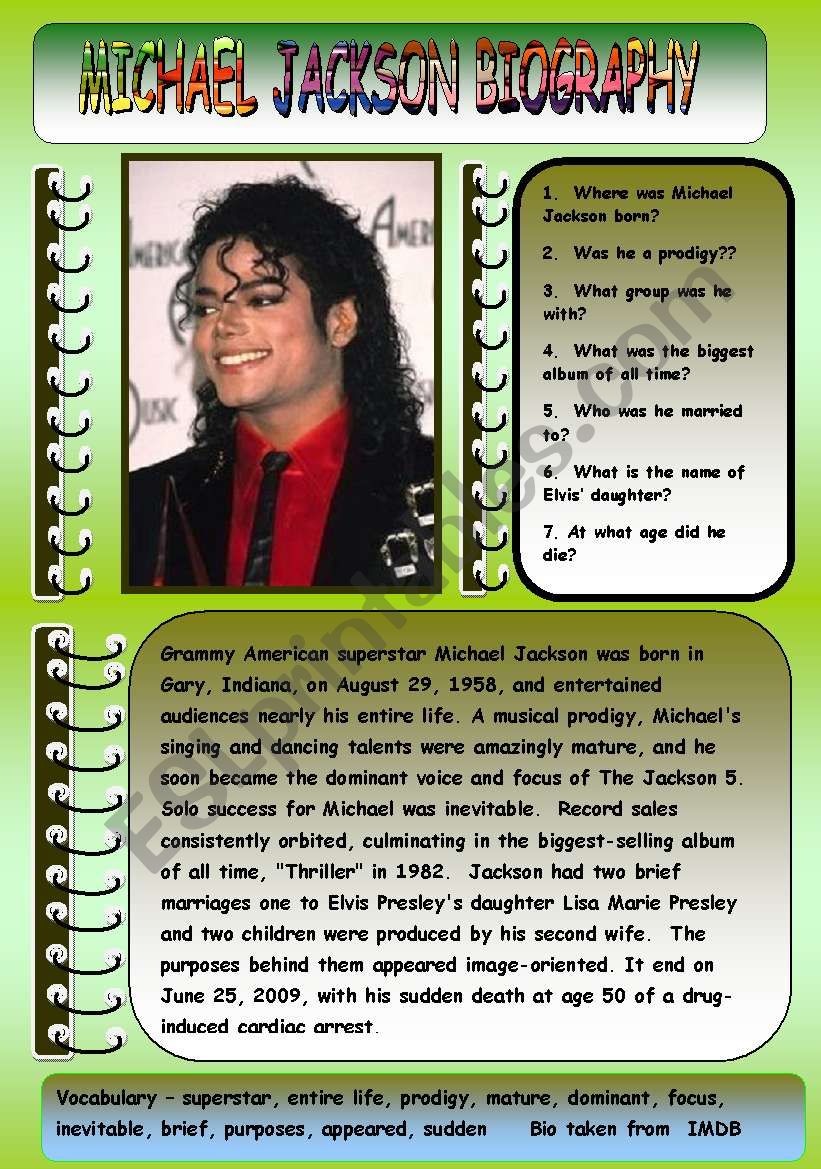 Michael Jackson - Trivia, Family, Bio