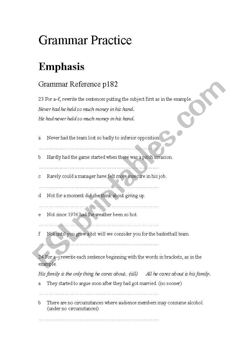 grammar practice worksheet