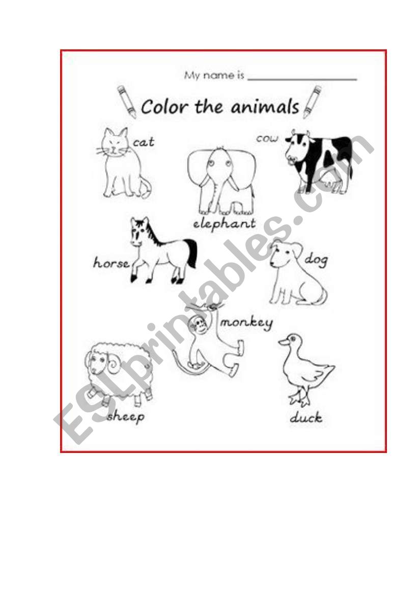 colors worksheet