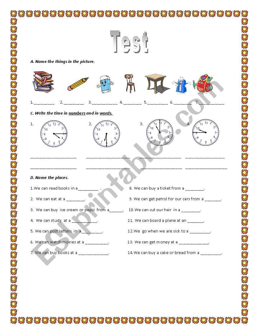 Test worksheet