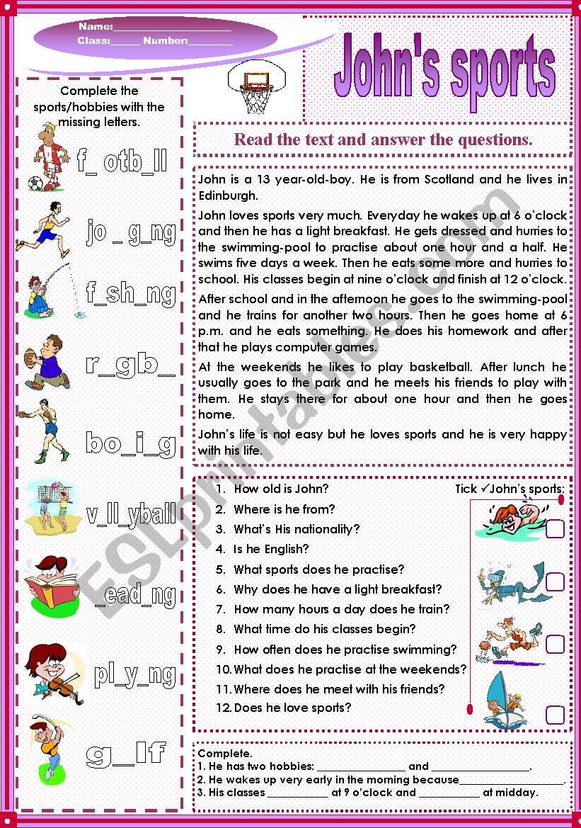 Sport reading. Reading about Sport for Kids. Text about Sport for Kids. Sport games Worksheets. Worksheet Sport 8 класс.