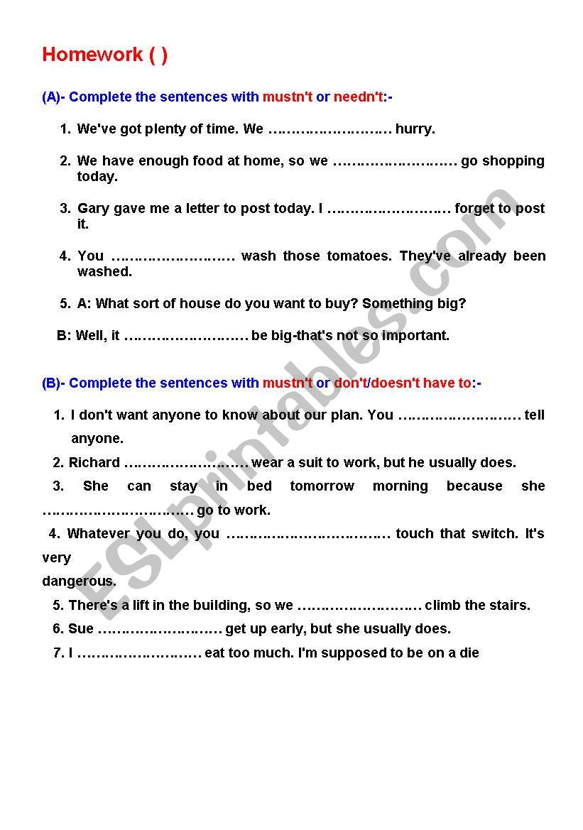 home work  worksheet