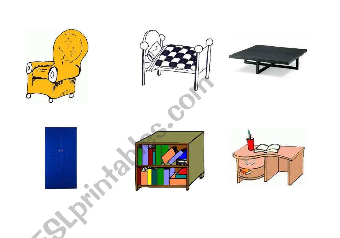 Room decorating - furniture and prepositions revision