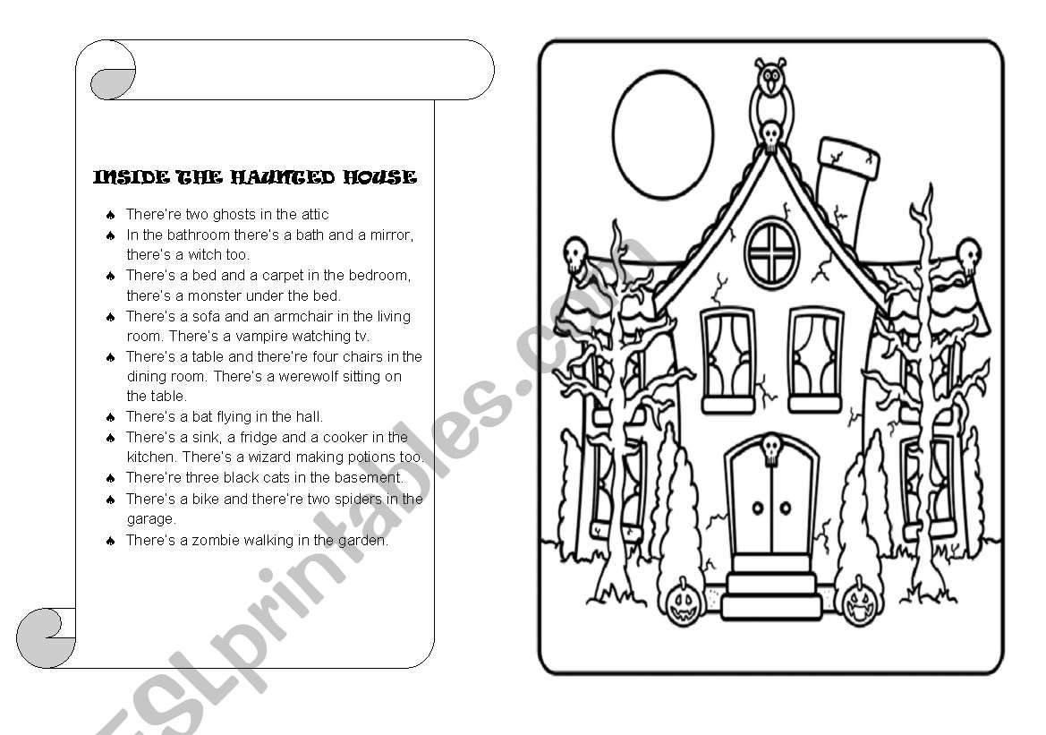 Inside the Haunted House worksheet