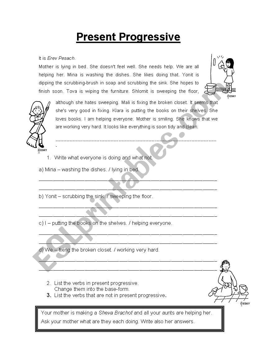 present progressive worksheet