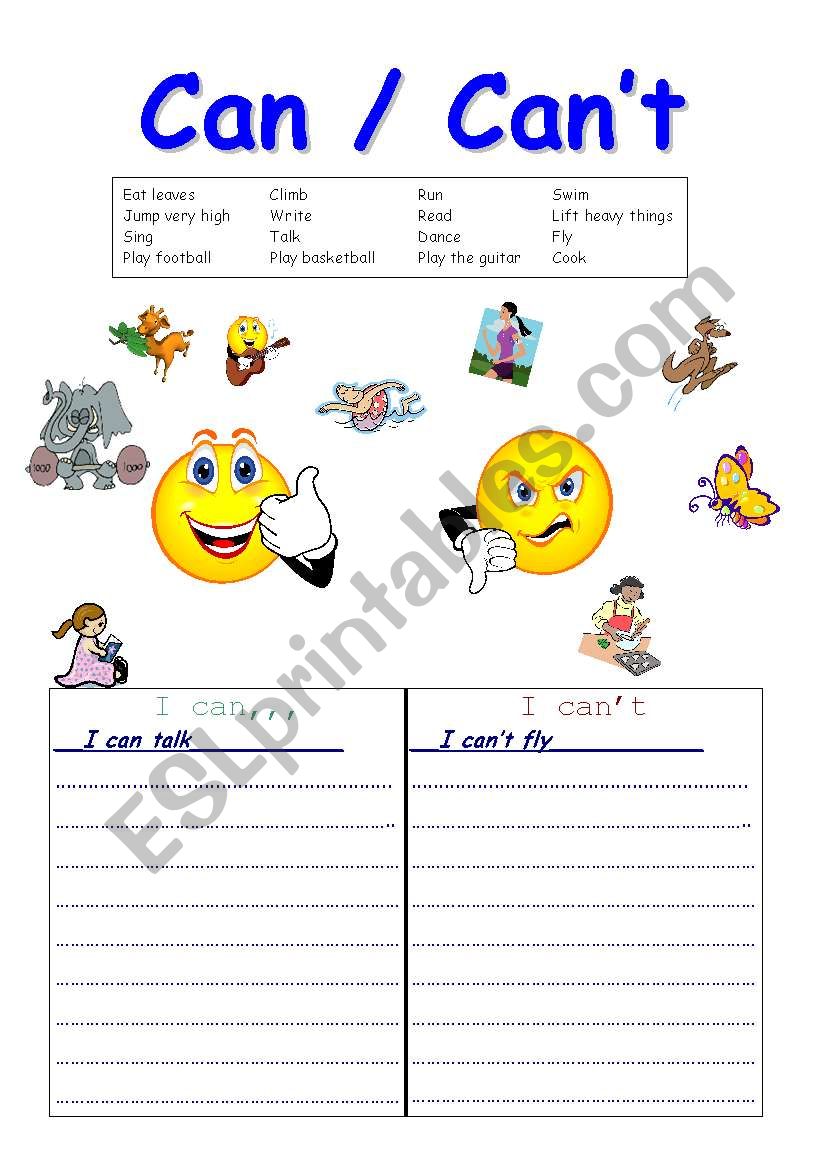 Speaking Worksheet Can English ESL Worksheets Pdf Doc