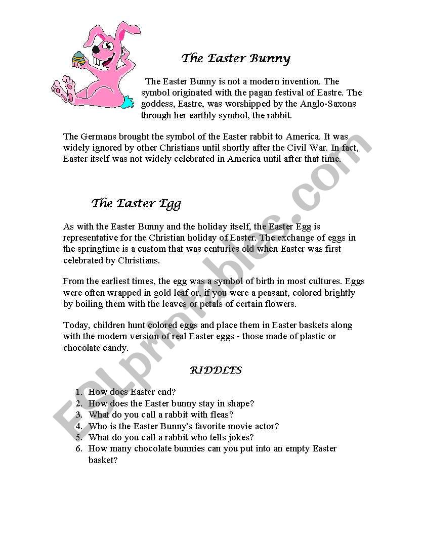 easter worksheet